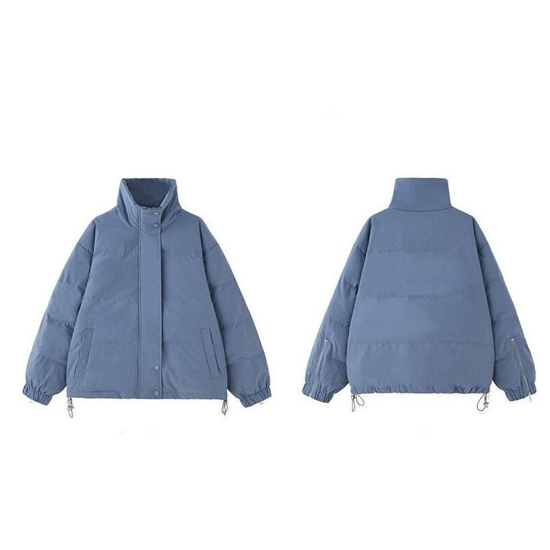 Small Short Down Padded Jacket Women Loose Haze Blue Padded Jacket Thickened Padded Jacket