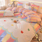 Four-piece Bedding Cotton Quilt Cover Single and Double Cartoon Printing Mattress Cover Bedroom Bed Linen Quilt Cover