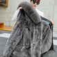 Winter Fur One Mid-length Men's Jacket Fashion Fox Fur Coat Thick Warm Parker Clothing