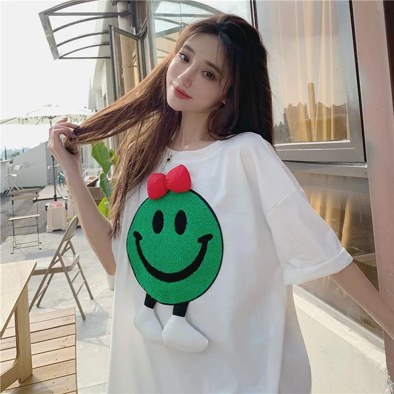 Large Size Top Women's Summer Loose Short Simple Short Sleeve T-shirt
