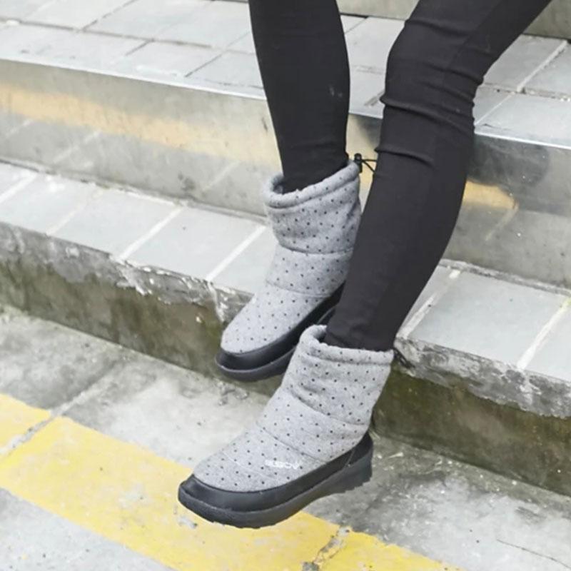 Women's Wear-resistant Ski Boots Down Warm Boots Winter Thick Cotton Shoes Outsole Home Shoes Mother Boots