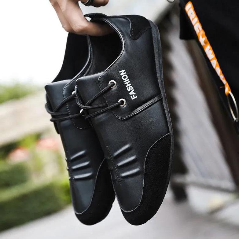 Spring and Autumn Men's Shoes Breathable Casual Leather Shoes Large Size Flat Soft Sole Business Shoes