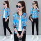 M-5XL Large Size Spring and Autumn Short Coat Women's All Match Flower Baseball Uniform Casual Top Short Jacket Thin Coat