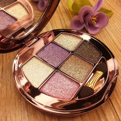 Bear 6 Color Diamond Pearly Eyeshadow In the end, the earthy smoky makeup is super shiny Eye