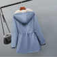 Parker Plus Velvet Thick Coat Women All-match Casual Casual Short Hooded Waist Loose Windbreaker Women Warm and Comfortable