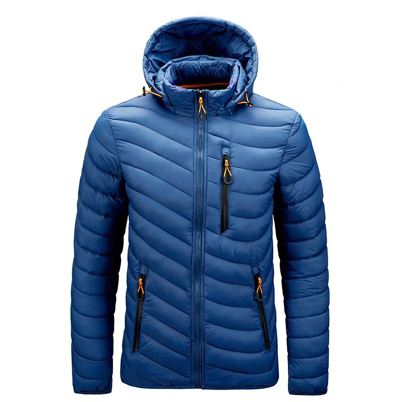 Winter Hooded Jacket Down Coat Solid Stand Collar Warm Jackets and Coats Men's Parkas