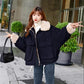 Plus Velvet Thick Winter Coat Women Loose Cotton Coat Plus Velvet POLO Neckline To Keep Warm and Comfortable Soft Women's Cotton Jacket