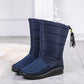 Snow Boots Ladies Winter In The Tube Waterproof Non-slip Warm Cotton Shoes Thick Bottom Plus Velvet Thick Cotton Boots Large Size