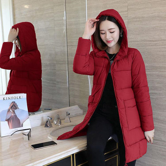 Mother Wear Middle-aged and Elderly Women's Padded Jacket, Women's Mid-length Loose Padded Jacket, Plus Fertilizer To Increase The Coat