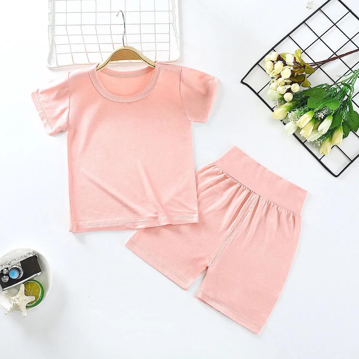 Modal Children's Short-sleeved Sports Summer Suit Boys and Girls Short-sleeved Shorts Casual Loose Suit