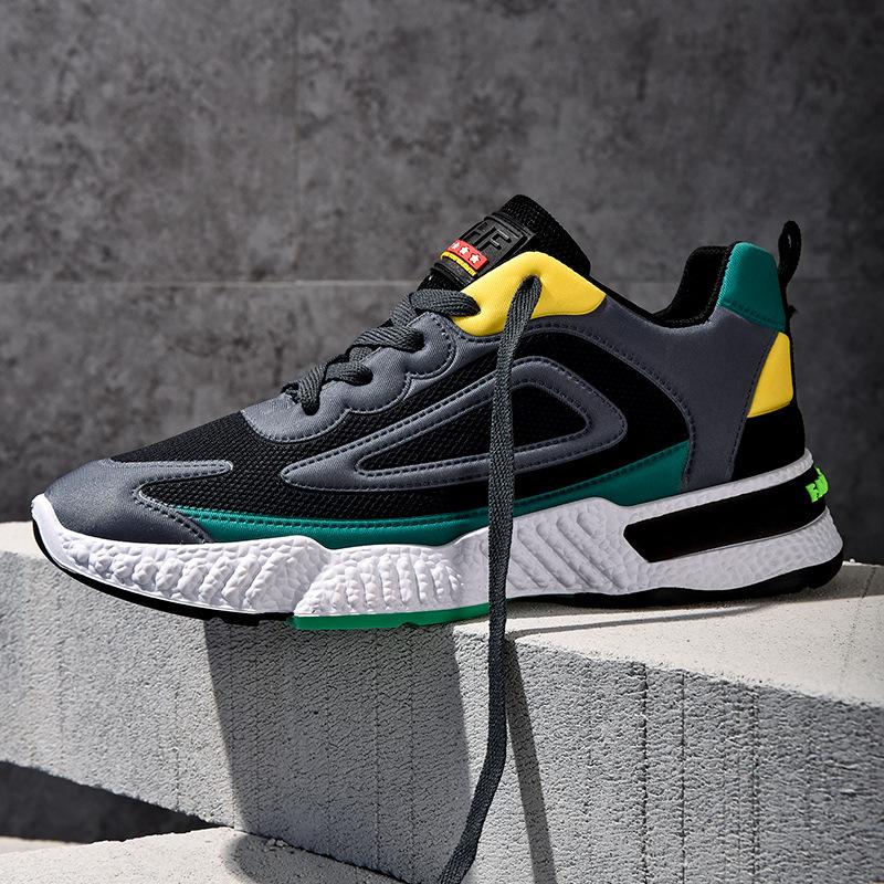 Casual Color Matching Men's Shoes Male Student Fashion Sneakers Breathable All-match Korean Running Shoes