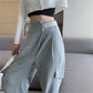 Overalls Women's Spring and Autumn Gray Sweatpants High Waist All-match Thin Loose-fitting Casual Pants