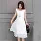 Vest Dress Chiffon M-XXXXXL Plus Size Summer Chinese Style Solid Ruffle Over-the-knee Dress