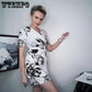 Sexy Waistless Dress Suit Women Short Sleeve Length Above The Knee A-line Skirt Casual Vacation Office