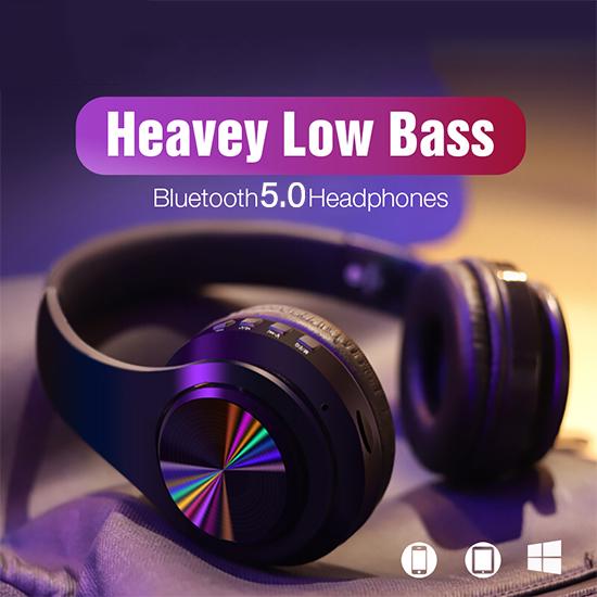 Wilress Headphones Bluetooth 5.0 Gaming Headset Hifi Stereo Sports Headphones for Computer with Mic