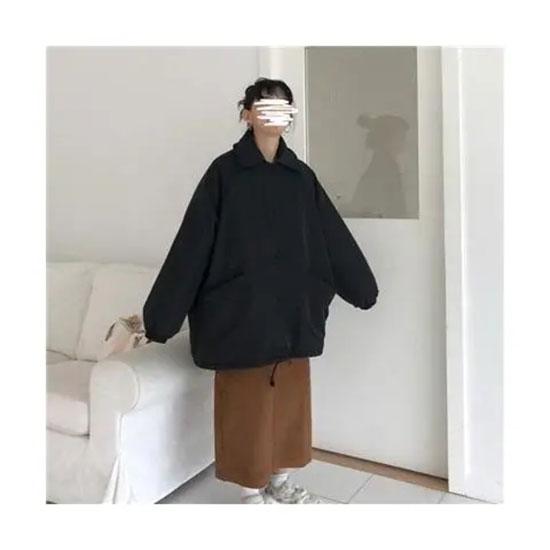 Workout Jacket Salt Coat Women's Retro Lazy BF Style Thickened Student Cotton Clothes Autumn and Winter Loose Casual Warm Coat