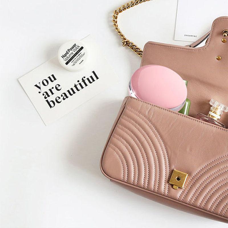 Ladies Portable Mirror USB Rechargeable LED Makeup Mirror Folding Light Convenient Small Mirror Beauty Makeup Mirror