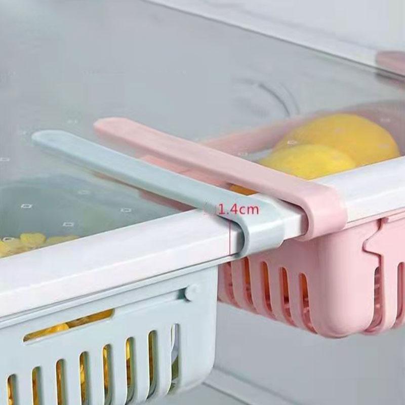 4Pcs Refrigerator Storage Basket Box Fresh-keeping Retractable Egg Storage Basket Drawer Pull-out Multifunctional Fruit Basket Hanging Artifact