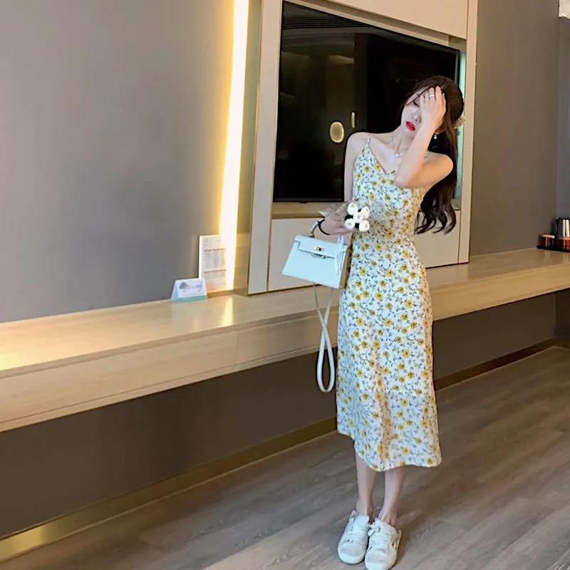 Spring and Summer Floral Sling Small Fresh Gentle Wind Slimming Dress