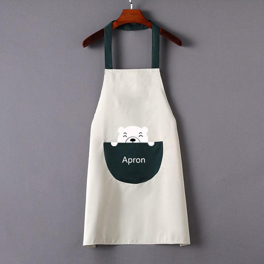 Hand-wiping Apron Female Household Waterproof and Oil-proof Apron Working Kitchen Adult Apron Men's Kitchen Cleaning Utensils