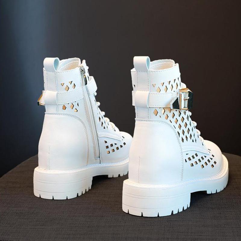 Women's Summer Thin Martin Boots All-match British Style Breathable Single Boots Mesh Cutout Boots