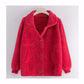 Autumn/winter Imitation Mink Cashmere Mother Wear Knitted Cardigan Jacket Women Korean Style Loose Cropped Top Women
