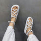 European Roman Sandals Women's Summer Leather Flat Casual All-match Beach Foot Ring Strap Sandals