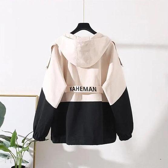 Women's Autumn Large Size Casual Hooded Coats Spring Casual Long Sleeve Loose Zipper Jackets