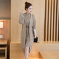Autumn and Winter Knitted Top Long-sleeved Mid-length Sweater Solid Color Cardigan