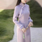 Winter Chinese Style Retro Stand-up Collar Temperament Self-cultivation Embroidered Embroidered Mink Fur Cheongsam Dress