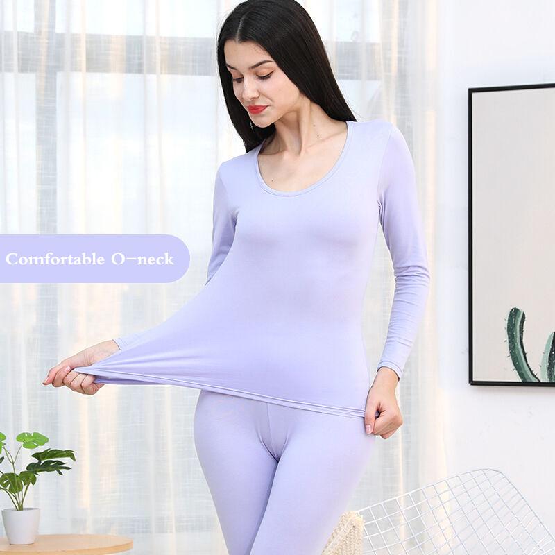Women Winter Autumn Thermal Underwear Plus Velvet O-neck Female Tight Suit Thicken Windproof Comfortable Soft Lining Long Sleeve High Elasticity Slim