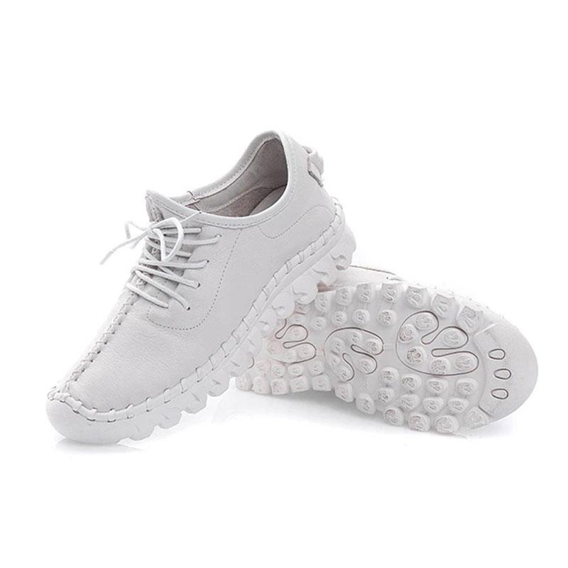Cowhide Women's Shoes Spring and Autumn Sports Casual Shoes Leather Comfortable Flat Bottom Mother Shoes Soft Bottom All-match Four Seasons Shoes