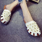 Half Slippers Women's Outer Wear Summer Fashion All-match Net Red Flat-bottomed Lazy Sandals and Slippers