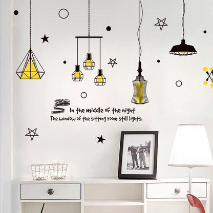 [Wall sticker ]Ceiling Lamp Wall Stickers For Kids Rooms Living Room Bedroom Kitchen Bathroom Art De
