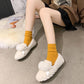 Plush Shoes, Women's Outer Wear, Autumn and Winter Flat-bottomed Lazy One-step Pregnant Women's Shoes Plush Beanie Cotton Shoes Moccasin Shoes