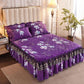 Thickened Plus Velvet Quilted Bed Skirt with Lace Edge Bedspread Non-fleece Winter Warm Crystal Velvet Four-piece Suit