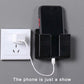 3pcs Wall Mount Stand Phone Socket Phone Charging Holder Bracket Mounted Organizer