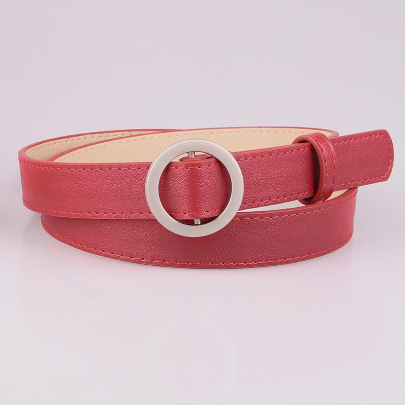 Women Belts Solid Color Thin Skinny Waistband Adjustable Belt Leather Waist Belts Women