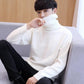 Men's Turtleneck Pullover Sweater Solid Color Long Sleeve Round Neck Jacket All-match Fashion Casual Coat