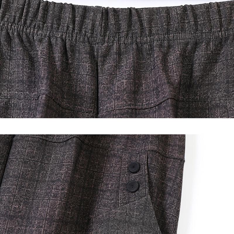 Middle-aged and Elderly Women's Trousers Large Size Loose Straight Leg Pants Mother Elastic High Waist Casual Pants Grandma Stretch Trousers
