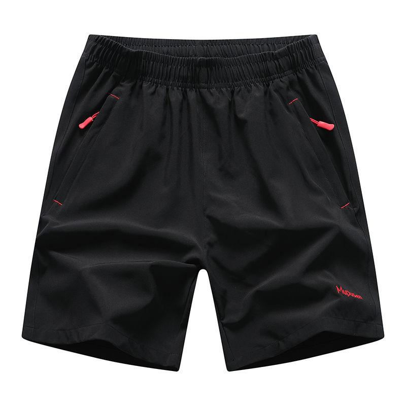 Summer Shorts Male Zipper Pocket Large Size Loose Five-point Pants Quick-drying Breathable Stretch Sports Pants Thin Casual Pants