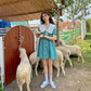 Cute Sweet Girl Ruffle College Style Age Reduction Looser  Short Sleeve Dress