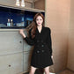Spring and Summer New Suit Dresses Waist Slim and Long-sleeved Ladies Design Temperament French Short Skirt Ladies A-line Skirt