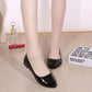 Ladies Solid Color Breathable Casual Slip-on Shoes Women's Spring Summer Large Size Low Heel Leather Single Shoes