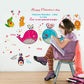 Dolphin fish bathroom glass room decoration kindergarten romantic happy valentine's day wall sticker