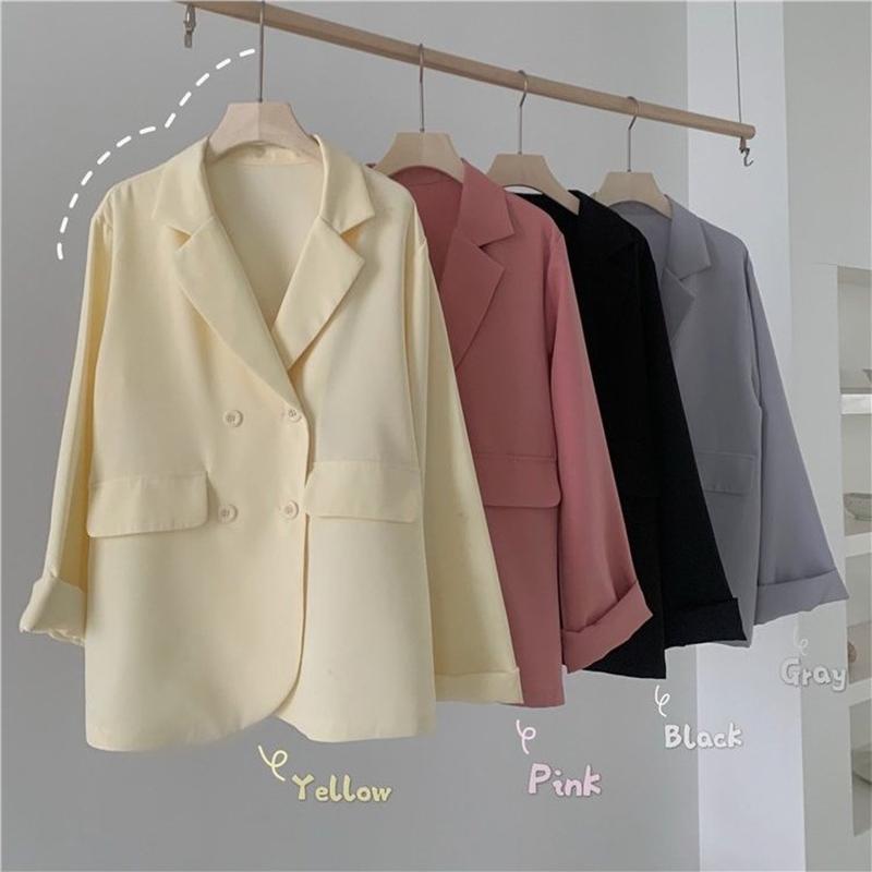 Casual Mid-length Loose Thin Blazer Women All-match Chiffon Suit Jacket Ladies Loose Casual Jacket Temperament Blazer