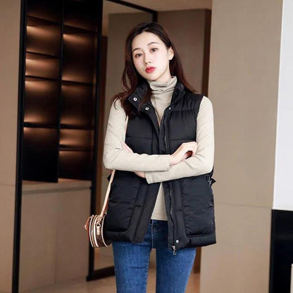 Down Cotton Vest Women's Short Autumn and Winter Large Size Loose Thick Cotton Coat