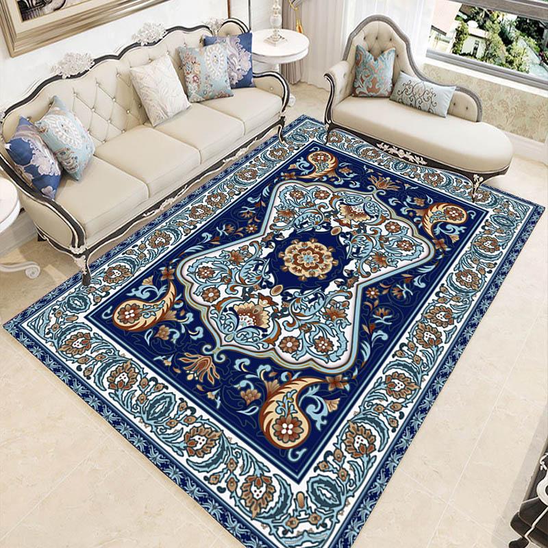 Retro Persian Living Room Carpets and Rugs European Court Carpet for Bedroom Bedside Blanket