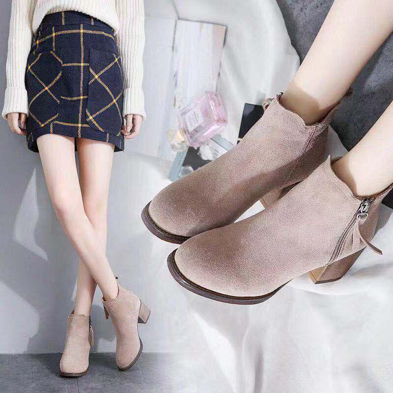 Chelsea Boots Cow Suede Women Ankle Boots High Quality Platform Nubuck Leather Boots