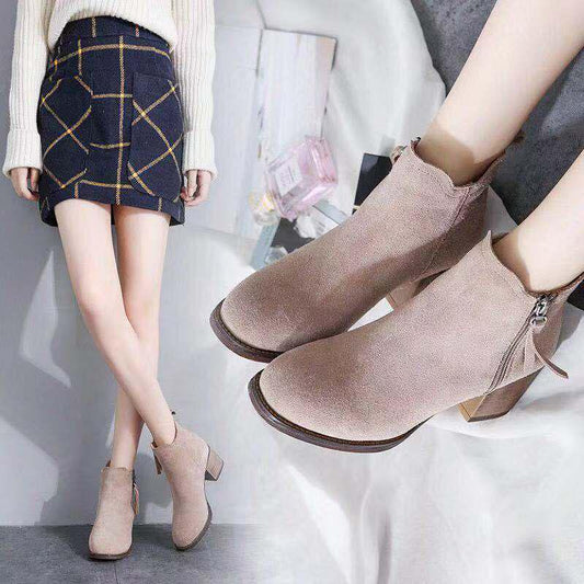 Chelsea Boots Cow Suede Women Ankle Boots High Quality Platform Nubuck Leather Boots